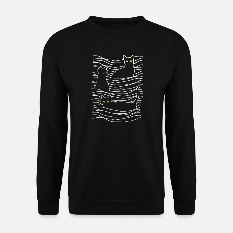 Katzen | Katzenaugen | Katze & Maus - Unisex Pullover - Schwarz