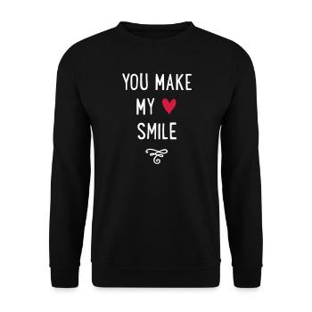 you make my heart smile - Unisex Pullover - Schwarz - Vorne - Alina (178cm) & Michal (187cm)
