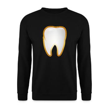 Une dent dans le cadre doré style de dent d’or - Sweat-shirt Unisexe - noir - Devant - Alina (178cm) & Michal (187cm)
