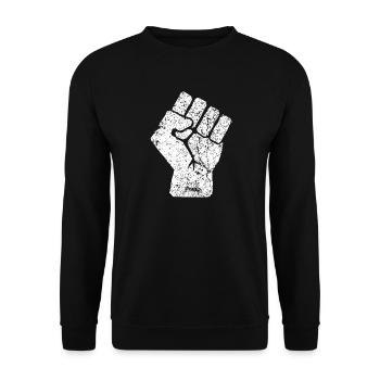 Raised Fist of Solidarity - Unisex Sweatshirt - black - Front - Alina (178cm) & Michal (187cm)