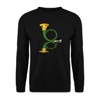hunting horn hunters blow musicians - Unisex Sweatshirt - black - Front - Alina (178cm) & Michal (187cm)