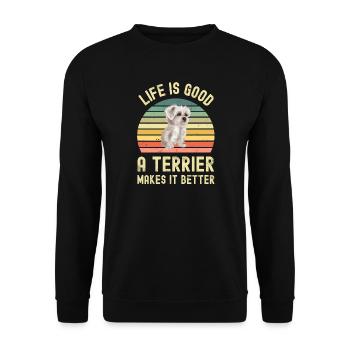 West Highland White Terrier - Unisex Sweatshirt - black - Front - Alina (178cm) & Michal (187cm)