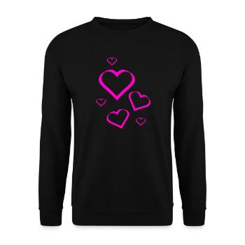 Motif de cœur rose cadeau rose rose - Sweat-shirt Unisexe - noir - Devant - Alina (178cm) & Michal (187cm)