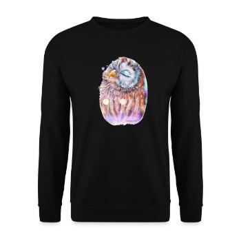 Eule - Unisex Pullover - Schwarz - Vorne - Alina (178cm) & Michal (187cm)