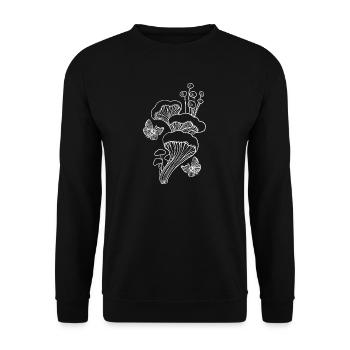 Mushroom Line Art - Unisex Sweatshirt - black - Front - Alina (178cm) & Michal (187cm)