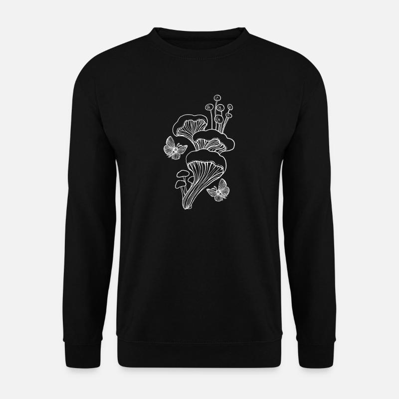 Mushroom Line Art - Unisex Sweatshirt - black