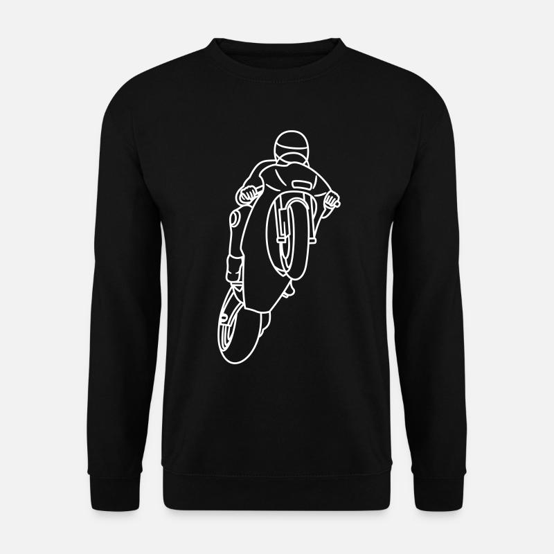 Wheelie extrem mit Rennmotorrad - hell - Unisex Pullover - Schwarz