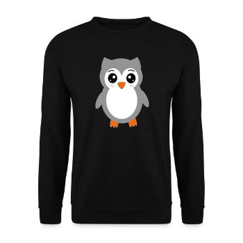 gray owl - Unisex Sweatshirt - black - Front - Alina (178cm) & Michal (187cm)