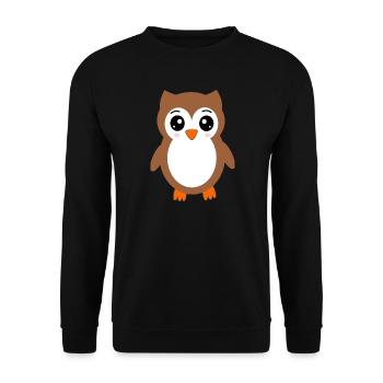 braune Eule Vogel Vogelschutz - Unisex Pullover - Schwarz - Vorne - Alina (178cm) & Michal (187cm)