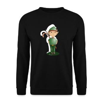 Prankster Elf von Vater Noel - Unisex Pullover - Schwarz - Vorne - Alina (178cm) & Michal (187cm)
