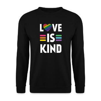 Pride Month LGBT - Liebe ist nett - Unisex Pullover - Schwarz - Vorne - Alina (178cm) & Michal (187cm)