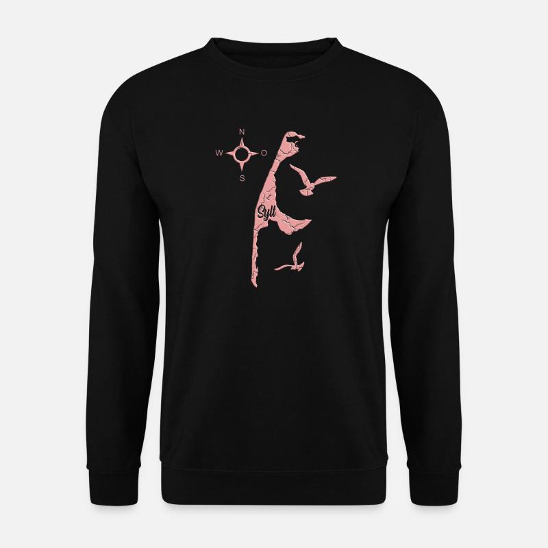 Sylt Design in Rosa - Unisex Pullover - Schwarz