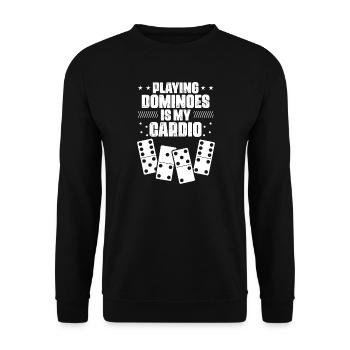 Domino Spiel Design - Unisex Pullover - Schwarz - Vorne - Alina (178cm) & Michal (187cm)