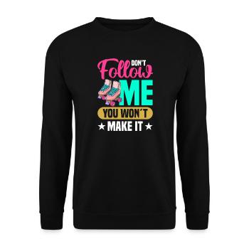 design de patins à roulettes - Sweat-shirt Unisexe - noir - Devant - Alina (178cm) & Michal (187cm)