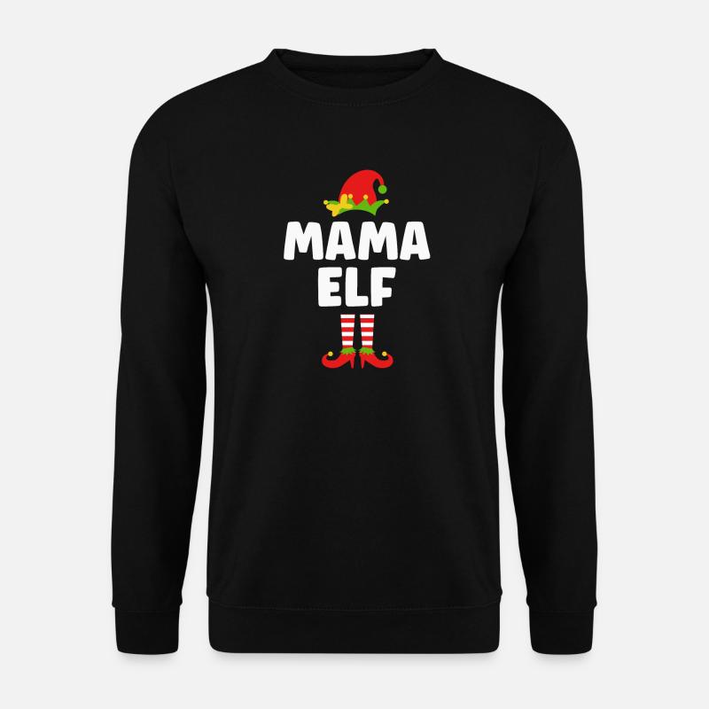 Christmas Funny Mom Elf - Unisex Sweatshirt - black