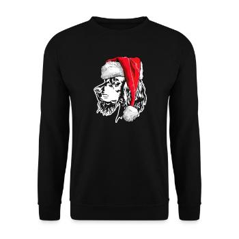 Santa Gordon Setter Chiens de Noël Wilsigns - Sweat-shirt Unisexe - noir - Devant - Alina (178cm) & Michal (187cm)