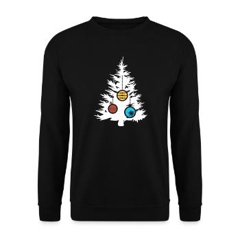 Christmas Tree Symbol Balls Colors Icon Fir Forest - Unisex Sweatshirt - black - Front - Alina (178cm) & Michal (187cm)