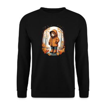 Ours mignon - Sweat-shirt Unisexe - noir - Devant - Alina (178cm) & Michal (187cm)