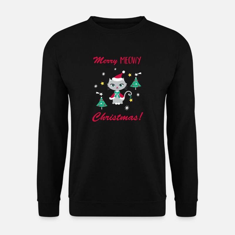 Schnurrende Weihnachtskatze - Unisex Pullover - Schwarz