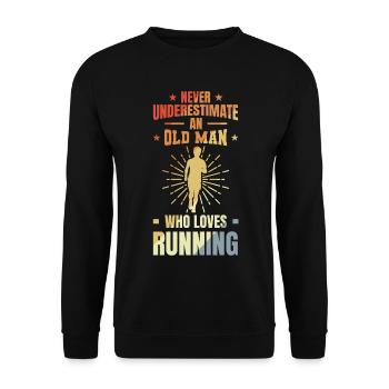 Runner Grandfather - Unisex Sweatshirt - black - Front - Alina (178cm) & Michal (187cm)