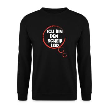 Gleichgültig Egal Statement Ist Mir Wurscht - Unisex Pullover - Schwarz - Vorne - Alina (178cm) & Michal (187cm)