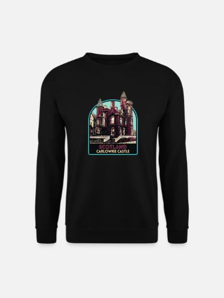 Illustration Carlowrie Castle, Scotland - Unisex Sweatshirt - black