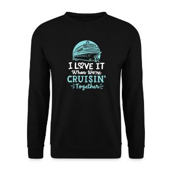 Kreuzfahrturlaub für Paare - Unisex Pullover - Schwarz - Vorne - Alina (178cm) & Michal (187cm)