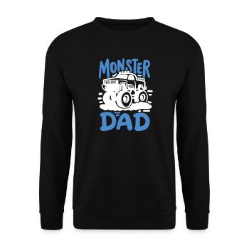 Monster Truck Papa Vatertag - Unisex Pullover - Schwarz - Vorne - Alina (178cm) & Michal (187cm)