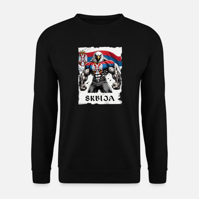 Serbia Eagle Bodybuilding Design - Unisex Sweatshirt - black