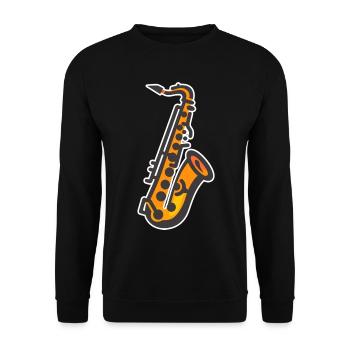Saxophone Graphics - Unisex Sweatshirt - black - Front - Alina (178cm) & Michal (187cm)