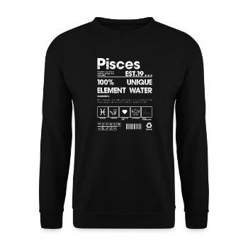 Pisces Water Element Art - Unisex Sweatshirt - black - Front - Alina (178cm) & Michal (187cm)