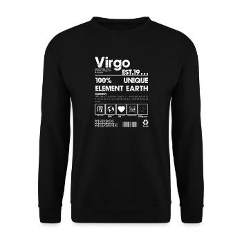 Jungfrau Erde Element 100% einzigartiges Logo - Unisex Pullover - Schwarz - Vorne - Alina (178cm) & Michal (187cm)