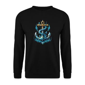 Anchor Water Splash - Unisex Sweatshirt - black - Front - Alina (178cm) & Michal (187cm)