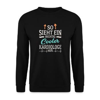 So sieht ein richtig cooler Kardiologe aus Arzt - Unisex Pullover - Schwarz - Vorne - Alina (178cm) & Michal (187cm)