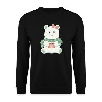 Ours polaire avec arc - Sweat-shirt Unisexe - noir - Devant - Alina (178cm) & Michal (187cm)