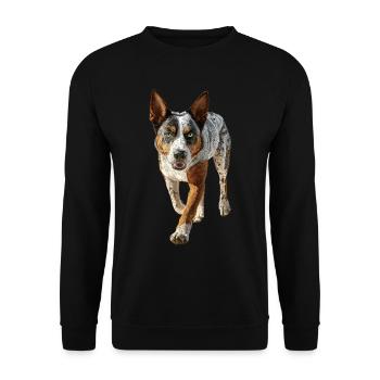 Australischer Treibhund - Unisex Pullover - Schwarz - Vorne - Alina (178cm) & Michal (187cm)