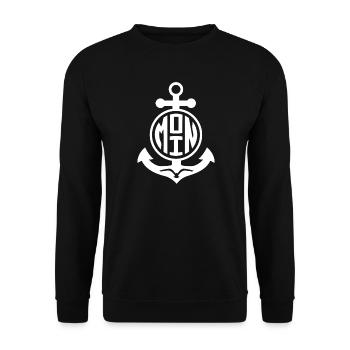 MOIN Anker Möwe Norddeutschland - Unisex Pullover - Schwarz - Vorne - Alina (178cm) & Michal (187cm)
