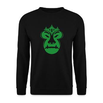Masque Tribal Couronné Vert - Sweat-shirt Unisexe - noir - Devant - Alina (178cm) & Michal (187cm)