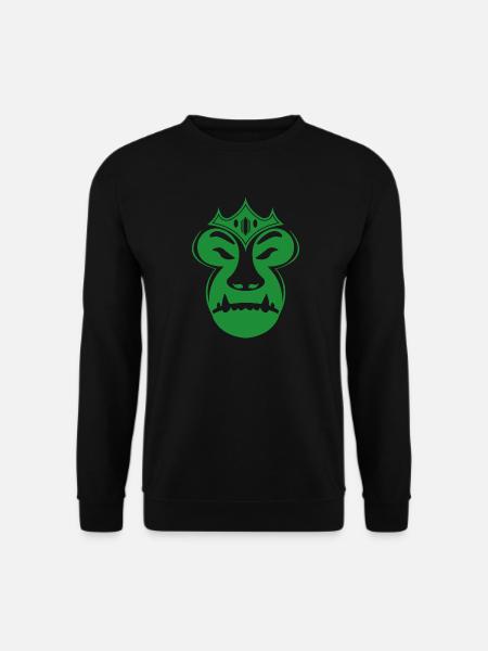 Grüngekrönte Stammesmaske - Unisex Pullover - Schwarz