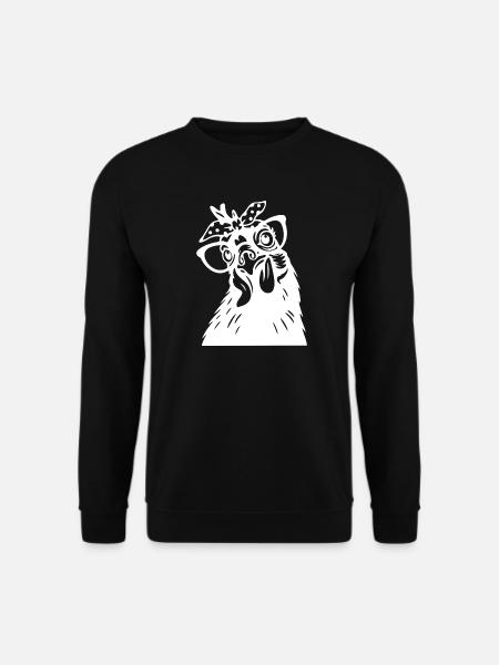 Funny Chicken with Bandana Art - Unisex Sweatshirt - black