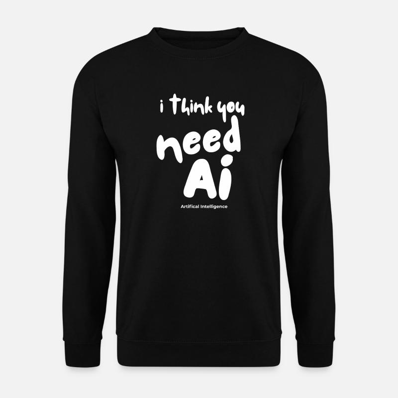 Humorous AI motif print - Unisex Sweatshirt - black