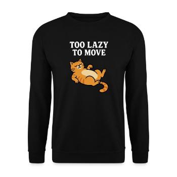 Fauler Kater Relax Design - Unisex Pullover - Schwarz - Vorne - Alina (178cm) & Michal (187cm)
