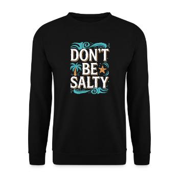 Strand-Vibes sind nicht salziges Design - Unisex Pullover - Schwarz - Vorne - Alina (178cm) & Michal (187cm)