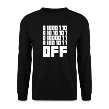 Binary Code F**k OFF – Nerd Humor & Geek Code - Unisex Sweatshirt - black - Front - Alina (178cm) & Michal (187cm)