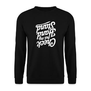 Inspirierendes Zitat-Typografie-Design - Unisex Pullover - Schwarz - Vorne - Alina (178cm) & Michal (187cm)