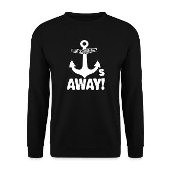 AWAY Marine Anker – Marine Muster - Unisex Pullover - Schwarz - Vorne - Alina (178cm) & Michal (187cm)