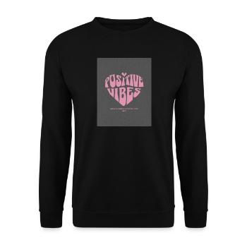 Positive Vibes Heart - Unisex Sweatshirt - black - Front - Alina (178cm) & Michal (187cm)