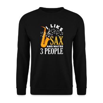 Saxofon - Unisex Pullover - Schwarz - Vorne - Alina (178cm) & Michal (187cm)