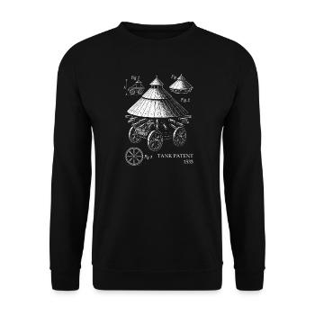 Steampunk Carriage Tank Patent Art - Sweat-shirt Unisexe - noir - Devant - Alina (178cm) & Michal (187cm)