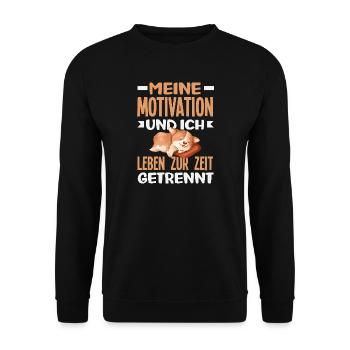 Meine Motivation und Ich - zur zeit getrennt - Unisex Pullover - Schwarz - Vorne - Alina (178cm) & Michal (187cm)